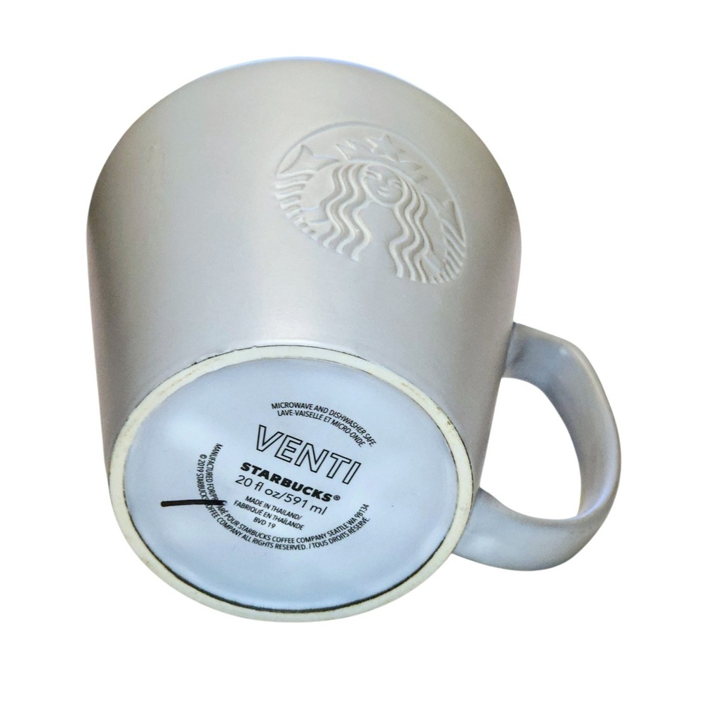 🔥Starbucks 2019 Matte Grey Siren 20oz Anniversary Coffee Mug Cup Ceramic Venti - Picture 3 of 8